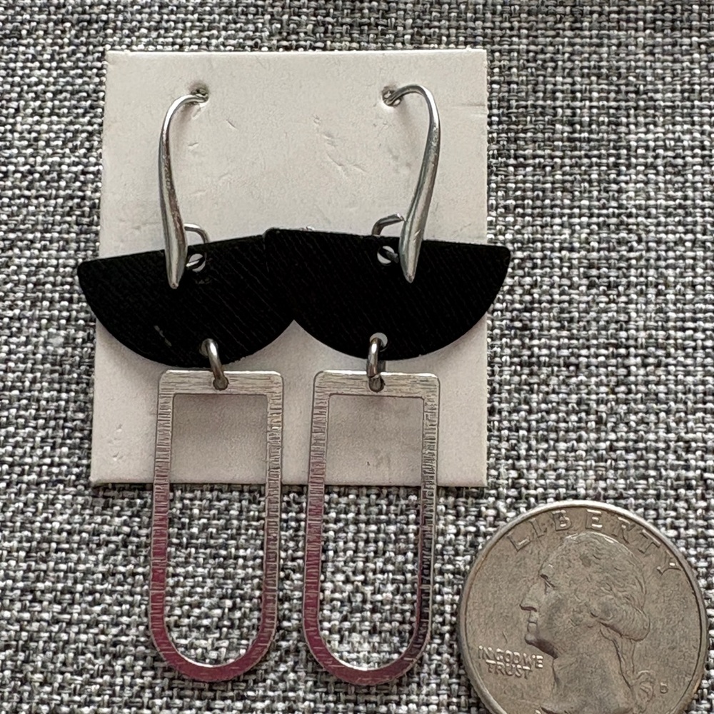 Black and Silver Geometric Earrings MAKE ME AN OFFER!